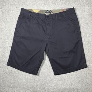 Barbour Shorts Mens 38 Blue Chino Straight Front Preppy Outdoor Casual